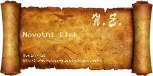 Novotni Elek névjegykártya